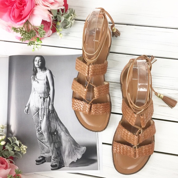 Michael Kors Shoes - Michael Kors Leather Woven Gladiator Sandals